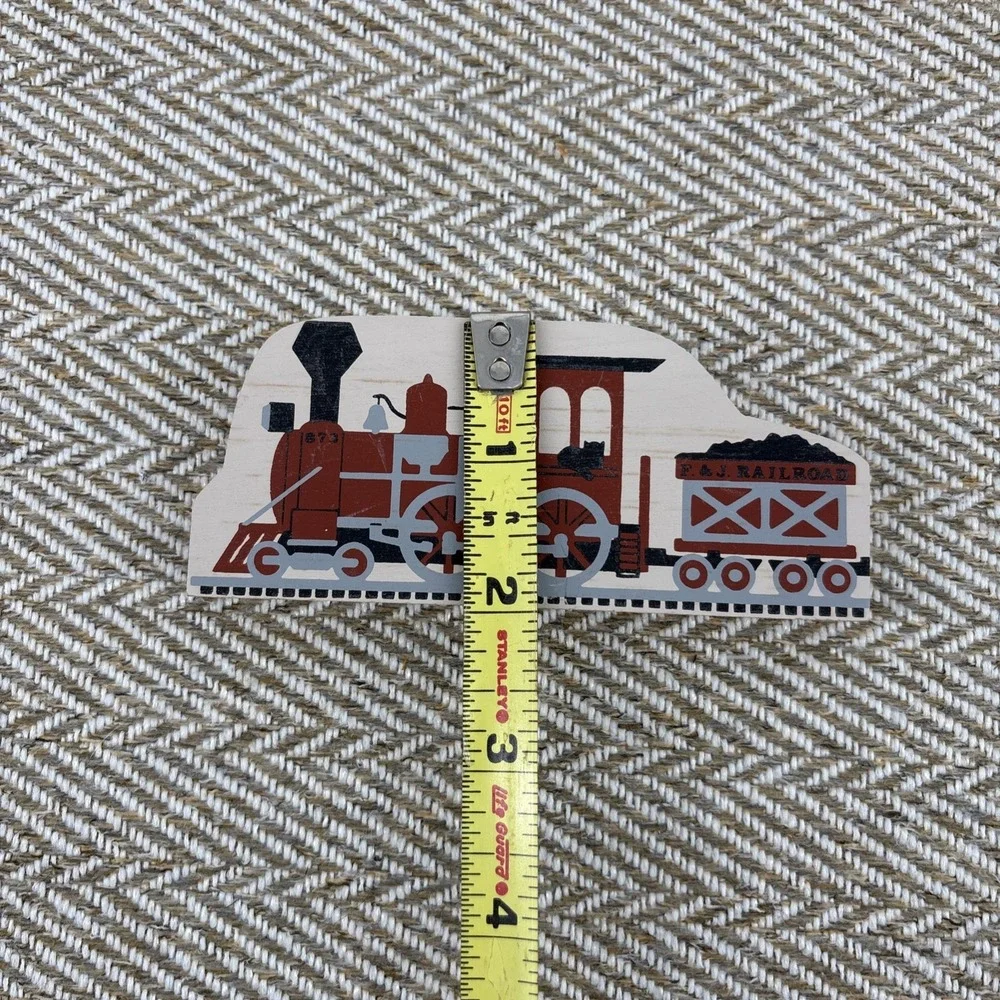 F & J Red Train Engine Faline Cat's Meow Shelf Sitter Accessory